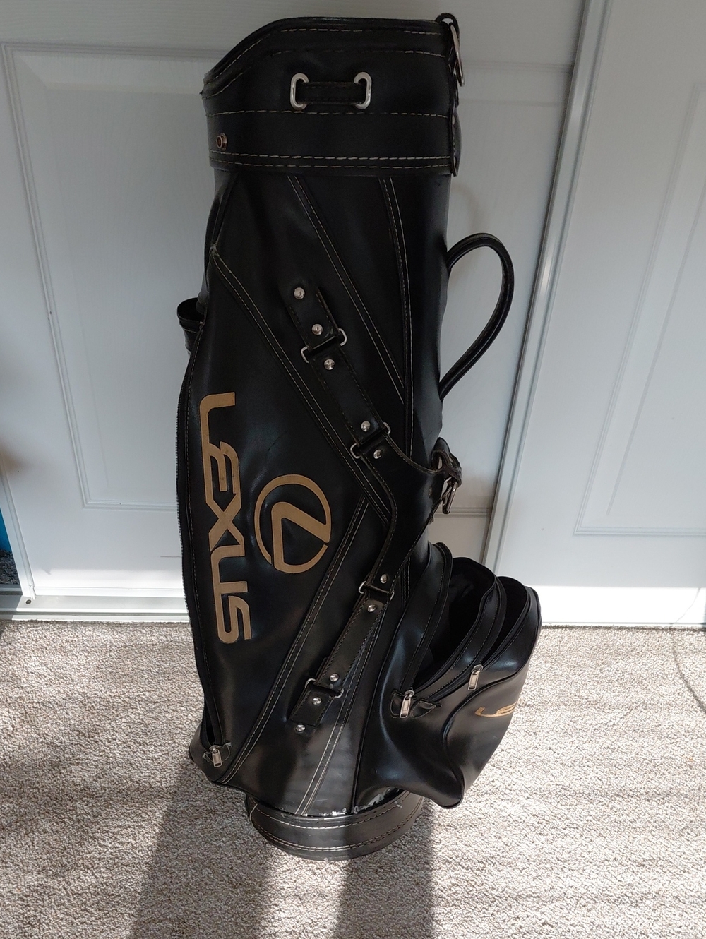 Black Lexus Leather Golf Bag - Premium Branded Carry Bag